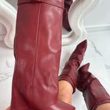 Alice | Burgundy Leather Boots
