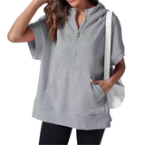 Scarlett | Relaxed Hooded Short Sleeve Sweatshirt