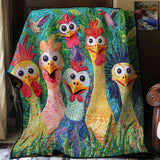 Whimsical Cute Chickens XR0208007CL Quilt