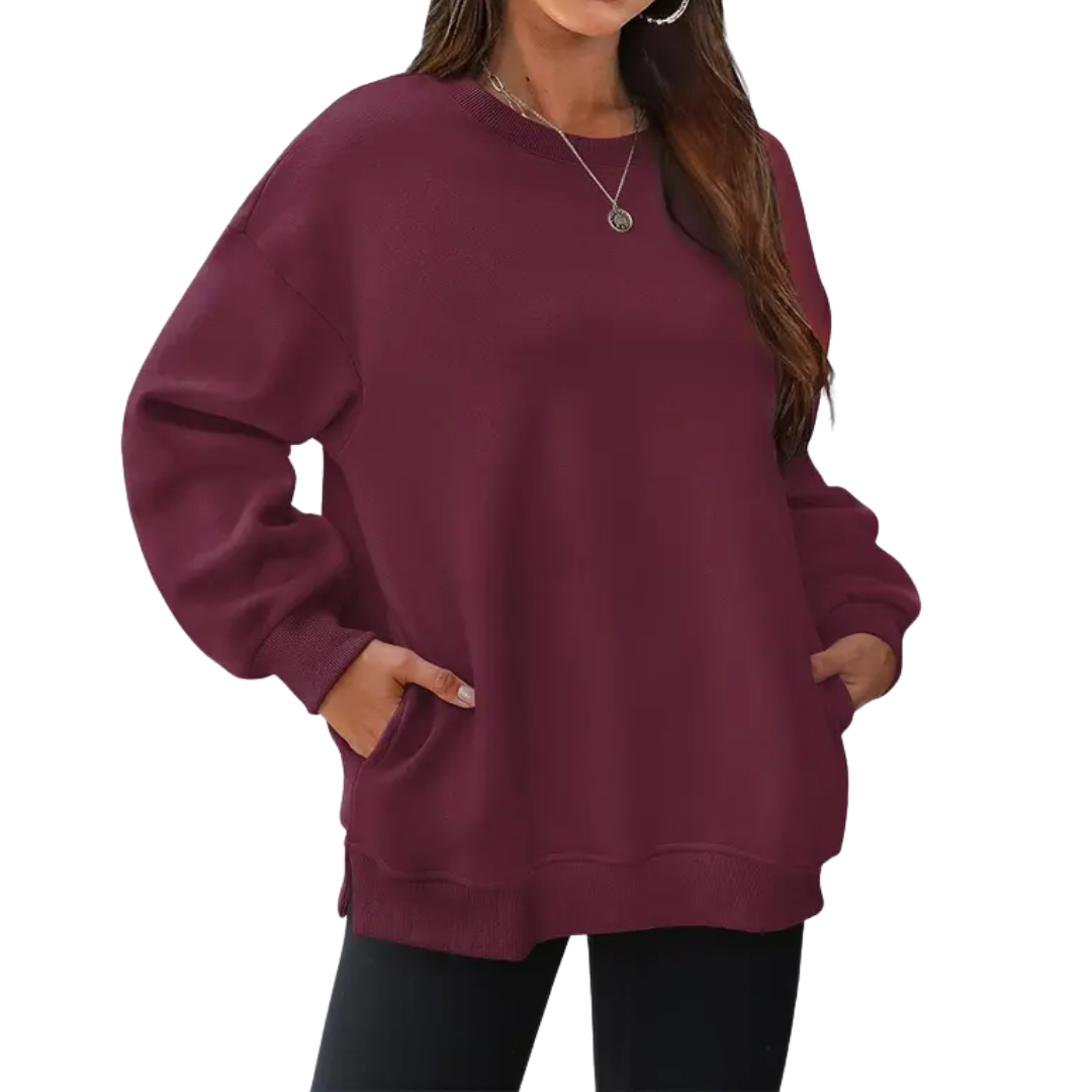 Hannah | Cosy Oversized Fleece Crewneck Pullover