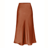 Yasmin | Elegant High Waist Side Slit Midi Skirt