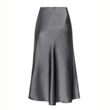 Yasmin | Elegant High Waist Side Slit Midi Skirt