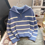 Jacinta | Chic Striped Long Sleeve Collared Top