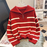 Jacinta | Chic Striped Long Sleeve Collared Top