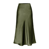 Yasmin | Elegant High Waist Side Slit Midi Skirt