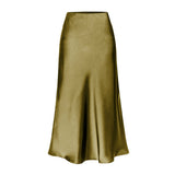 Yasmin | Elegant High Waist Side Slit Midi Skirt