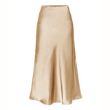 Yasmin | Elegant High Waist Side Slit Midi Skirt
