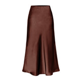 Yasmin | Elegant High Waist Side Slit Midi Skirt