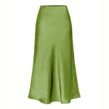 Yasmin | Elegant High Waist Side Slit Midi Skirt