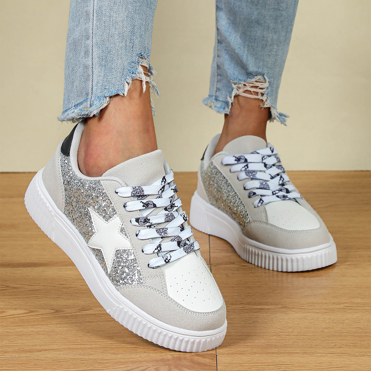 Jasmine | Trendy Breathable Lace-Up Running Sneakers