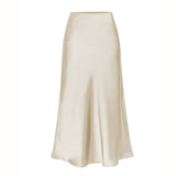 Yasmin | Elegant High Waist Side Slit Midi Skirt
