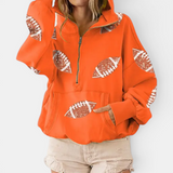 Zoe | Game Day Football Print Hoodie