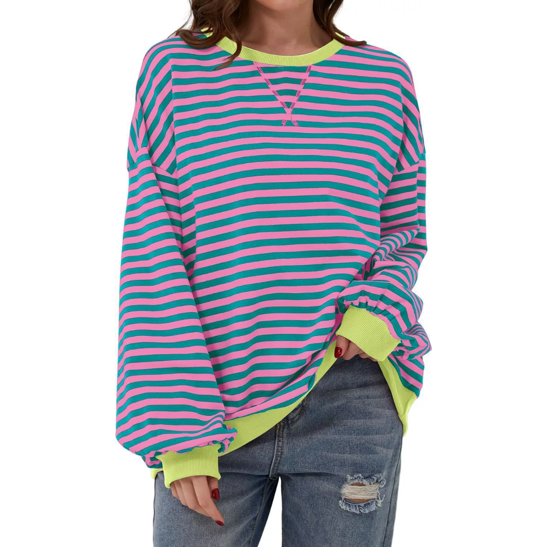 Zara | Relaxed Striped Lantern Sleeve Hoodie
