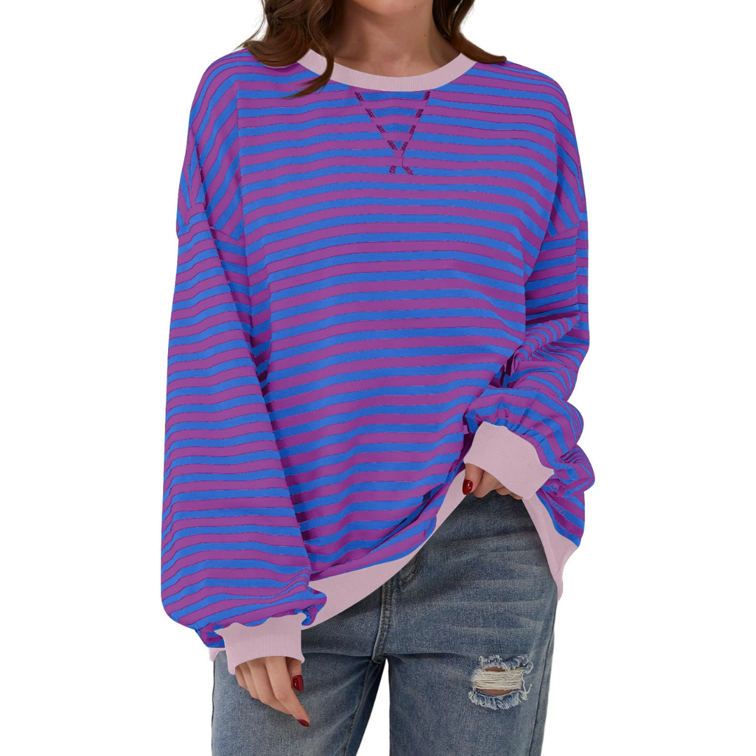 Zara | Relaxed Striped Lantern Sleeve Hoodie