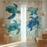 Sea Stone Turtles Quilted Curtains NCU0TV969