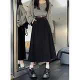 Naomi | Classic Belt Corduroy Midi Skirt
