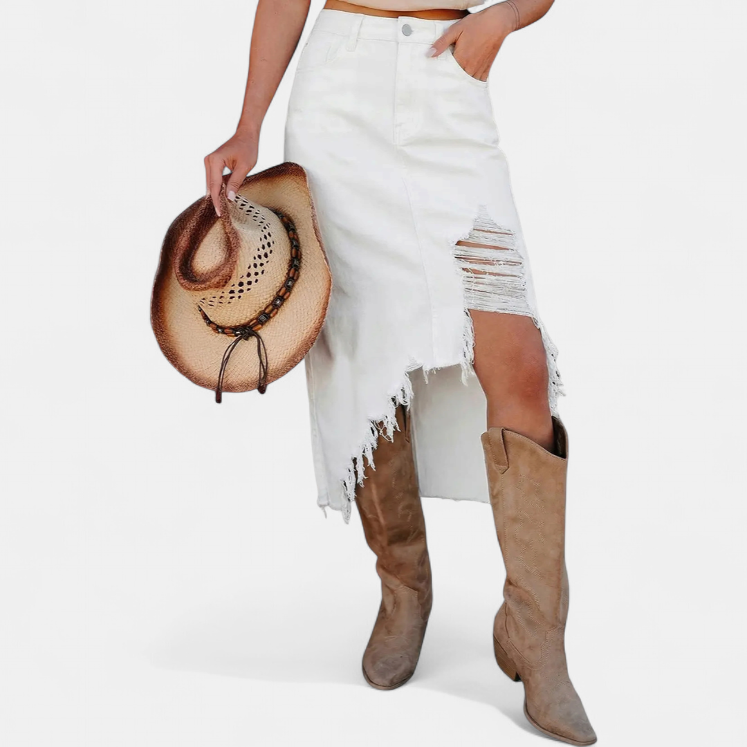 Kylie | Relaxed High-Waist Denim Maxi Skirt