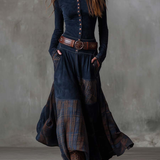 Elisa - Belted Maxi Suede Dress
