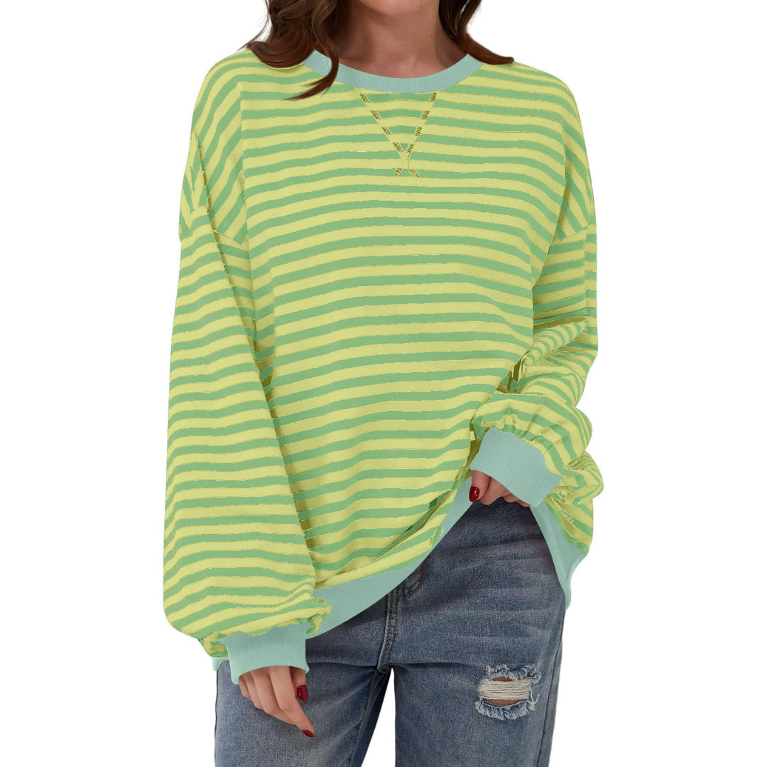 Zara | Relaxed Striped Lantern Sleeve Hoodie
