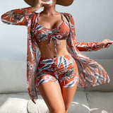 Ava | Printed 3 piece bikini set