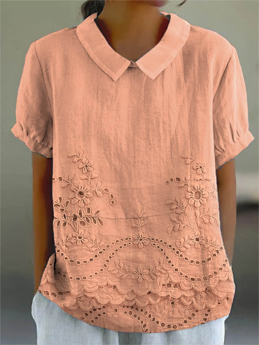 Tabea | Blouse with floral embroidery