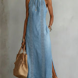 Zoe - Retro Lace Denim Dress