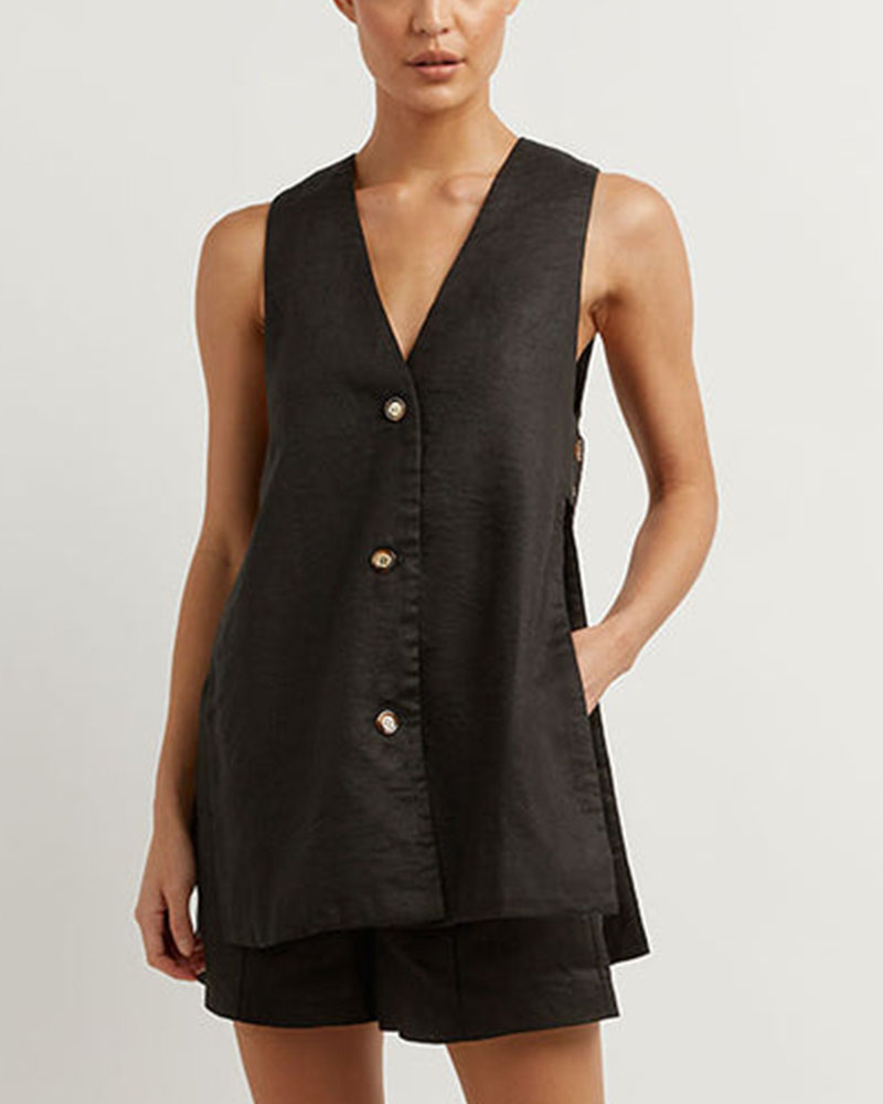 Matilda | Sleeveless set with buttons