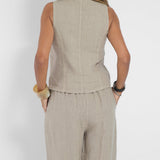 Rose | Set consisting of a buttoned vest and wide trousers