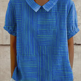 Zoe | Striped blouse with a geometric pattern