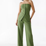 Hannah | Sleeveless two-piece set with buttons