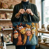 Spacious and Lightweight Quilted Bag Featuring Enchanting Ponies