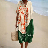 Sadie - Dress with Graphic Lobster Print