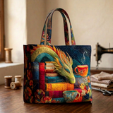 Spacious and Unique Dragon-Themed Bag for Women – Perfect for Books and Mugs
