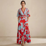 Valentina - Sophisticated Long Dress with Plunging Neckline
