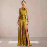 Marlies | Dress Halter Aperto sulla Schiena Metallico