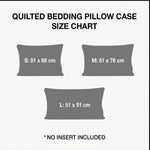 Quilted Bedding Pillow Case Size Chart in centimeters