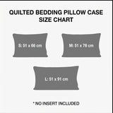 Quilted Bedding Pillow Case Size Chart in centimeters