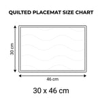 Quilted Placemat Size Chart in centimeters
