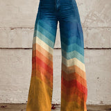 Sienna | Retro Chevron Wide-Leg Pants