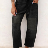 Aria - Patchwork Drawstring Jeans