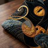 Spacious and Lightweight Quilted Bag - Enigmatic Cat Design